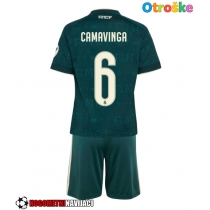 Otroške Nogometnih dresov Real Madrid Eduardo Camavinga #6 Gostujoči 2026-27 Kratki rokavi (+ hlače)